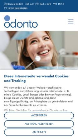 Vorschau der mobilen Webseite www.gericke-partner.de, Zahnarztpraxis Dr. Gericke & Partner