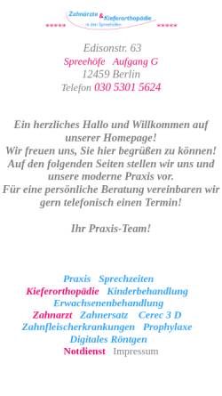 Vorschau der mobilen Webseite www.dr-schenk-berlin.de, Dr. Hartung & Schenk - Zahnärzte & Kieferorthopäde