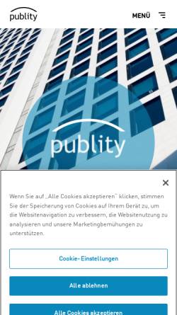 Vorschau der mobilen Webseite www.publity.de, Publity AG