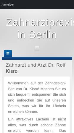 Vorschau der mobilen Webseite www.zahnarzt-arzt.de, Dr. Rolf Kisro, Arzt und Zahnarzt