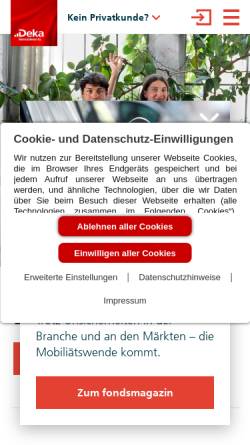 Vorschau der mobilen Webseite www.deka.de, DekaBank Deutsche Girozentrale