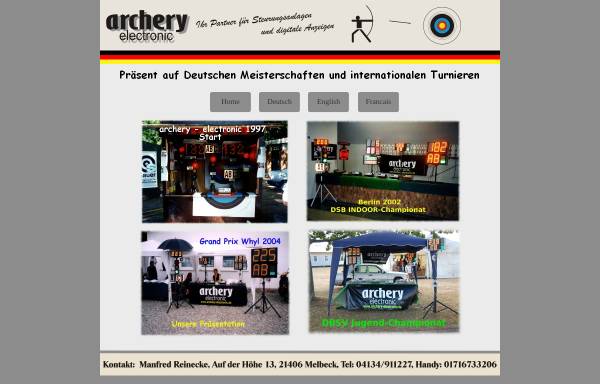 Vorschau von www.archery-electronic.de, Archery Electronic, Manfred Reinecke