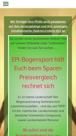 Vorschau der mobilen Webseite www.epi-bogensport.de, Erich Pitule