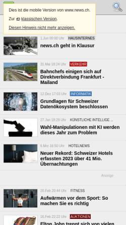 Vorschau der mobilen Webseite www.news.ch, News.ch