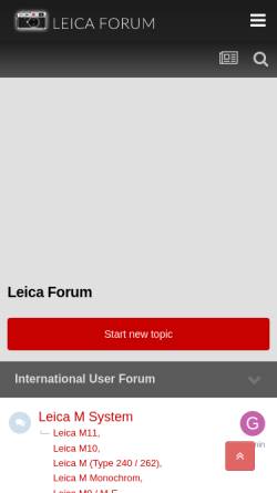 Vorschau der mobilen Webseite www.l-camera-forum.com, Leica User Forum