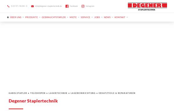 Vorschau von www.degener-staplertechnik.de, Degener Staplertechnik Vertriebs GmbH