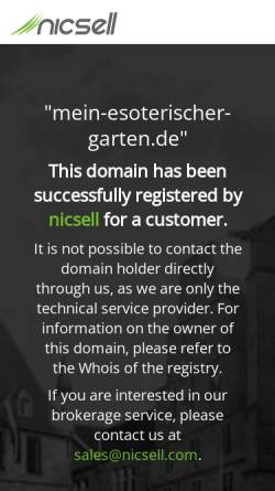 Vorschau der mobilen Webseite www.mein-esoterischer-garten.de, Mein Esoterischer Garten, Dipl.-Ing. Irmgard Wissing
