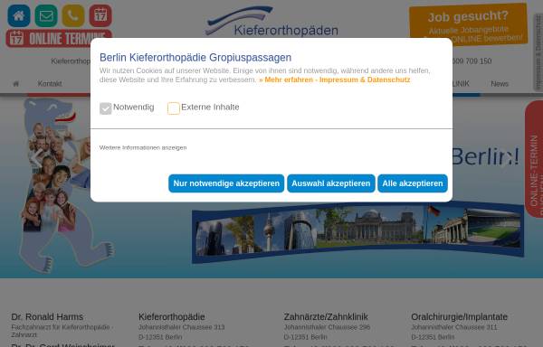 Vorschau von www.berlin-kieferorthopaedie.de, Flydental Zahn- und Dentaltechnik GmbH