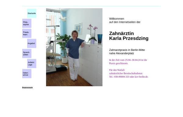 Vorschau von www.zahnarztpraxis-przesdzing.de, Karla Przesdzing - Zahnärztin