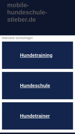 Vorschau der mobilen Webseite www.mobile-hundeschule-stieber.de, Mobile Hundeschule Werner Stieber