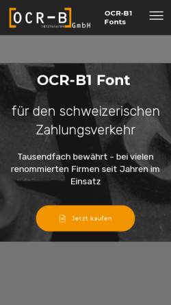 Vorschau der mobilen Webseite www.ocrb.ch, OCR-B Softfont LGX