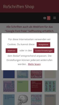 Vorschau der mobilen Webseite www.ro-schriften.de, Ro-Schriften