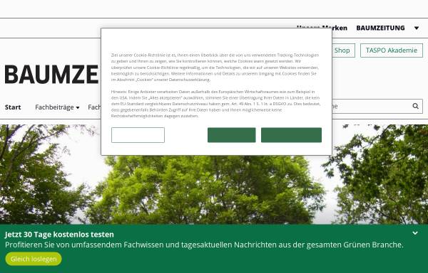 Vorschau von www.baumzeitung.de, Baumpflege und Baumzeitung