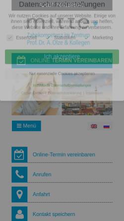 Vorschau der mobilen Webseite www.schoene-zaehne-berlin.de, Zahnarztpraxis Mitte Prof. Dr. Olze und Kollegen