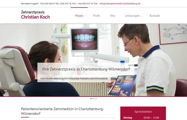 Vorschau von www.zahnaerzte-berlin-charlottenburg.de, Zahnarztpraxis Christian Koch