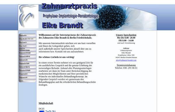 Vorschau von www.zahnarzt-brandt.com, Zahnarztpraxis Eike Brandt
