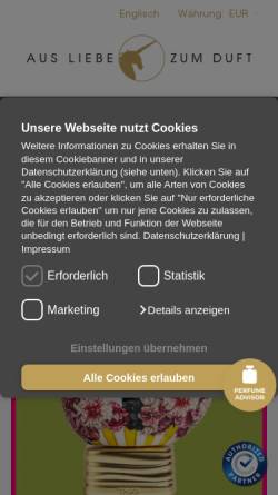 Vorschau der mobilen Webseite ausliebezumduft.de, Aus Liebe zum Duft, Georg R. Wuchsa