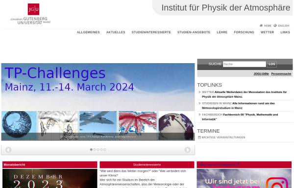 Vorschau von www.ipa.uni-mainz.de, Institut für Physik der Atmosphäre der Universität Mainz