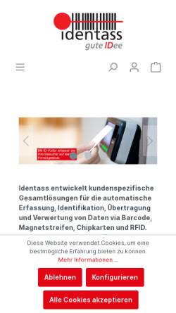 Vorschau der mobilen Webseite identass.de, Identass GmbH & Co.KG
