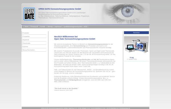 Vorschau von www.opendate.de, Opendate Kennzeichnungssysteme GmbH