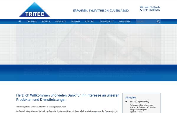 Vorschau von www.tritecsysteme.com, Tritec Systeme GmbH