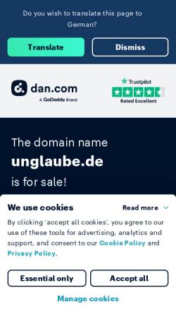 Vorschau der mobilen Webseite www.unglaube.de, Unglaube Identech GmbH