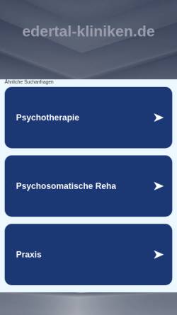 Vorschau der mobilen Webseite www.edertal-kliniken.de, Edertal Kliniken Bad Wildungen