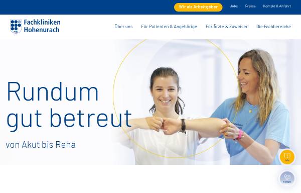 Vorschau von www.fachkliniken-hohenurach.de, Fachkliniken Hohenurach