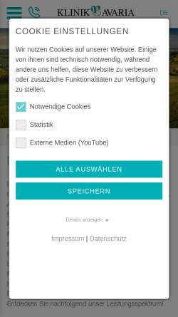 Vorschau der mobilen Webseite www.klinik-bavaria.de, Klinik Bavaria - Kreischa / Sachsen