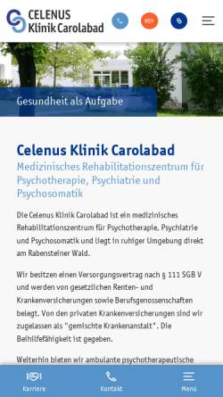Vorschau der mobilen Webseite www.carolabad.de, Klinik Carolabad