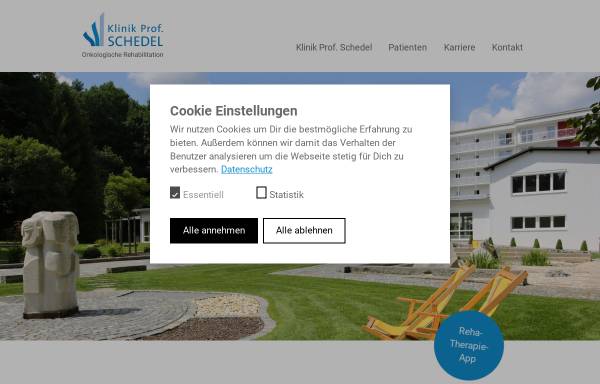 Vorschau von www.klinik-prof-schedel.de, Klinik Prof. Schedel - Onkologische Rehabilitation