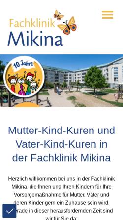 Vorschau der mobilen Webseite www.mikina.de, mikina Kureinrichtung Bad Schönborn
