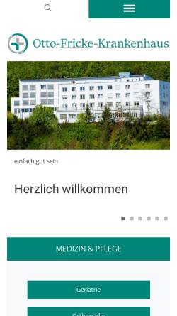 Vorschau der mobilen Webseite www.otto-fricke-krankenhaus.de, Otto-Fricke-Krankenhaus Bad Schwalbach/Wiesbaden