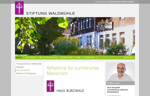 Vorschau von www.haus-burgwald.de, Rehabilitationszentrum für suchtkranke Menschen