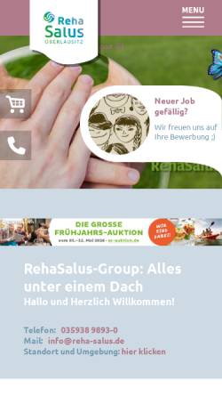 Vorschau der mobilen Webseite www.reha-salus.de, RehaSalus GmbH Großpostwitz