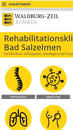Vorschau der mobilen Webseite www.rehaklinik-bad-salzelmen.de, Waldburg-Zeil Kliniken GmbH & Co. KG