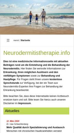Vorschau der mobilen Webseite www.neurodermitistherapie.info, Endlich schubfrei!