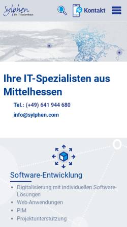 Vorschau der mobilen Webseite www.sylphen.com, Sylphen GmbH & Co. KG