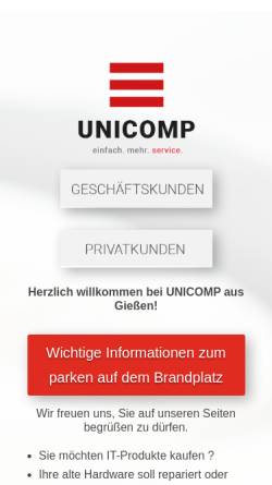 Vorschau der mobilen Webseite www.unicomp.de, Unicomp Computer Systeme GmbH