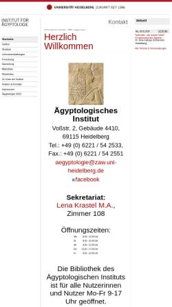 Vorschau der mobilen Webseite www.aegyptologie.uni-hd.de, Seminar für Ägyptologie