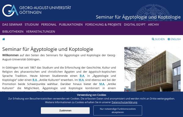 Vorschau von www.aegyptologie.uni-goettingen.de, Seminar für Ägyptologie und Koptologie der Universität Göttingen