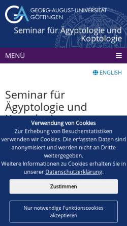 Vorschau der mobilen Webseite www.aegyptologie.uni-goettingen.de, Seminar für Ägyptologie und Koptologie der Universität Göttingen