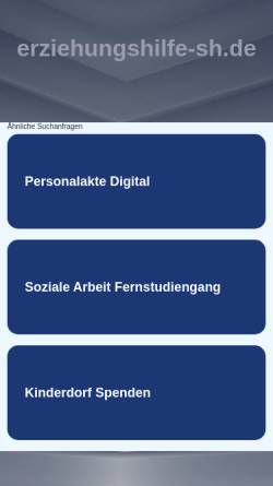 Vorschau der mobilen Webseite www.erziehungshilfe-sh.de, Schulische Erziehungshilfe in Schleswig-Holstein