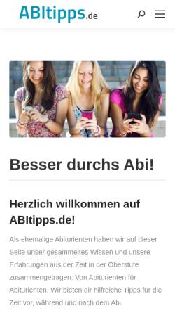 Vorschau der mobilen Webseite abitipps.de, Abitipps.de