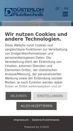 Vorschau der mobilen Webseite www.duesterloh.de, Düsterloh Fluidtechnik GmbH