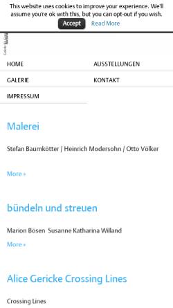 Vorschau der mobilen Webseite www.galerie-fuer-gegenwartskunst.de, Galerie fuer Gegenwartskunst - Barbara Claassen-Schmal
