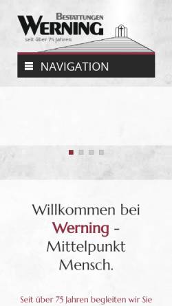 Vorschau der mobilen Webseite www.werning-bestattungen.de, Bestattungen, Werning