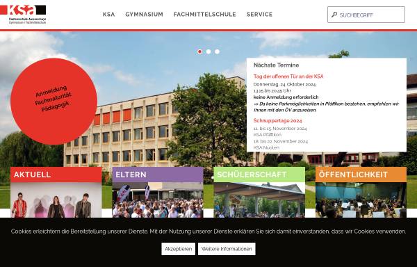 Vorschau von www.ksasz.ch, Kantonsschule Pfäffikon & Nuolen