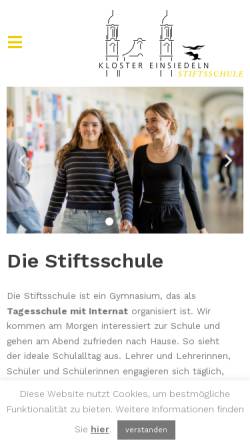 Vorschau der mobilen Webseite www.stiftsschule-einsiedeln.ch, Stiftsschule Einsiedeln