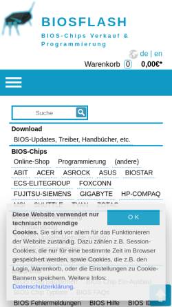Vorschau der mobilen Webseite www.biosflash.de, Flash BIOS Service